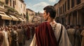 Julius Caesar in the Heart of Rome: Moments Before Fate\'s Convergence