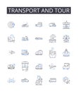 Transport and tour line icons collection. Agility, Endurance, Stamina, Flexibility, Strength, Power, Speed vector and