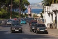 TANGIER, MOROCCO - MAY 27, 2017: Transport traffic in the suburb of Tangier in Northern Morocco