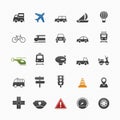 Transport and traffic symbol icon set Royalty Free Stock Photo