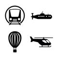 Transport, Transportation. Simple Related Vector Icons Royalty Free Stock Photo