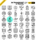 Transport & Travel outline icons