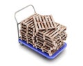 Transport trolley with pallets