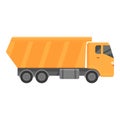 Transport truck icon cartoon vector. Tipper dump