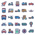 Transport Vector Icons set that can easily modify or edit