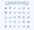 Transport vector icons set. Thin line outline 24x24 Grid.Pixel Perfect Royalty Free Stock Photo