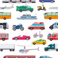 Transport vector public transportable vehicle plane or train and car or bicycle for transportation in city illustration