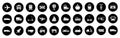 Transport, vehicle and delivery icons button set. Flat shipping delivery symbols in black circles Ã¢â¬â vector