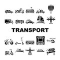 Transport Vehicle And Flying Icons Set Vector