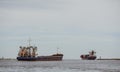 Transport vessels depart from the port to the open Baltic Sea