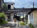 Transport Wagon for underground coal mine, ruins, Jiu Valley, Romania Royalty Free Stock Photo