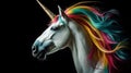 Rainbow haired unicorn Royalty Free Stock Photo