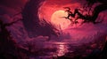 Transport yourself to a realm of epic fantasy with an album cover-style artwork featuring a majestic red dragon against a