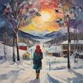 Transport yourself to a winter world of intense feelings and vivid imagery, portrayed through the unique lens of expressionism