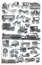 Transportable vehicle set / Vintage and Antique illustration from Petit Larousse 1914