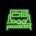 transportation aluminium production neon glow icon illustration