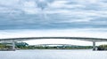 The transportation arc bridges - typical in Norway between small islands. Photo taken between North and South Heroy Islands, Donna