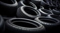 Transportation car auto stack old used tires automobile wheel rubber Royalty Free Stock Photo