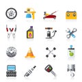 Transportation and car repair icons Royalty Free Stock Photo