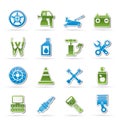 Transportation and car repair icons Royalty Free Stock Photo