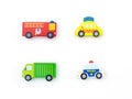 Transportation car toy wooden block isolated Royalty Free Stock Photo