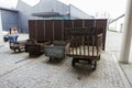 Transportation carts exposed in Oskar Schindler`s Enamel Factory Museum