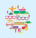Transportation in the city vector set