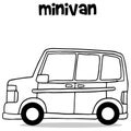 Transportation collection of mini van Royalty Free Stock Photo
