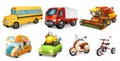 Transportation 3d vector icon set Royalty Free Stock Photo