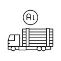 transportation and delivery aluminium production line icon vector illustration