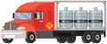 Transportation of gas cylinders, canisters with fuel. Metal tanks with propane inside truck