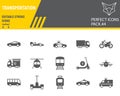 Transportation glyph icon set Royalty Free Stock Photo