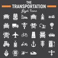 Transportation glyph icon set, transport symbols Royalty Free Stock Photo