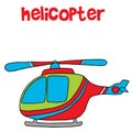 Transportation of helicopter cartoon for kids