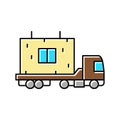 transportation house counstruction color icon vector illustration Royalty Free Stock Photo