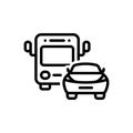 Black line icon for Transportation, conveyance and vehicle Royalty Free Stock Photo