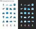 Transportation icons light and dark theme