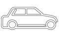 Transportation icons outline set. City cars and vehicles transport Outline Royalty Free Stock Photo