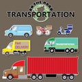 Transportation icons by road Royalty Free Stock Photo