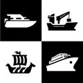 Transportation icons set great for any use. Vector EPS10. Royalty Free Stock Photo