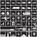 Transportation icons set Royalty Free Stock Photo