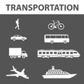 Transportation icons set