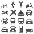 Transportation travels icons set