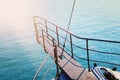 Transportation image of ship`s bow, moving through the sea