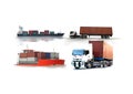 Transportation, import-export, use truck for send goods Royalty Free Stock Photo