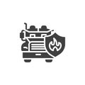 Transportation insurance vector icon