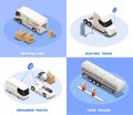 Transportation Isometric 2x2 Concept Royalty Free Stock Photo