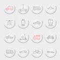 Transportation line icon set Royalty Free Stock Photo