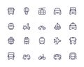 Transportation line icon set