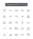 Transportation line icons collection. Assertion, Expression, Communication, Declaration, Utterance, Pronouncement